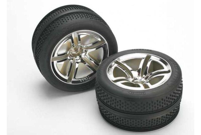 Tires - wheels, assembled, glued (Jato Twin-Spoke wheels, Victory tires, foam inserts) (nitro front)