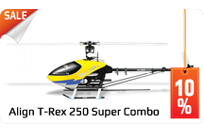 В период с 19 по 31 октября - 10% скидка на самый маленький вертолет для 3D-пилотажа - Align T-Rex 250 Super Combo