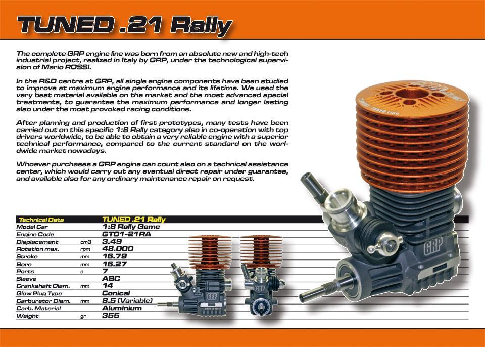 двигатель 0.21 - GRP ENGINE Tuned  RALLY + выхлопная система (KIT)