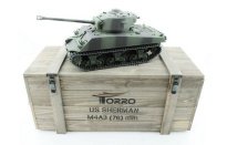 Радиоуправляемый танк Torro Sherman M4A3 76 mm Metal Edition 1:16 ВВ-пушка, деревянная коробка RTR