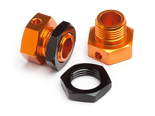 Хабы колесные 17мм (6.7mm) с гайками (Orange/Black) 2компл