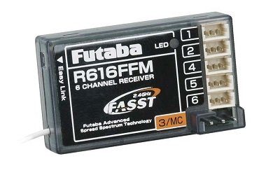 Микроприемник 6-канальный  Futaba R616FFM 6Ch 2.4GHz FASST Micro Park Flyer Rx