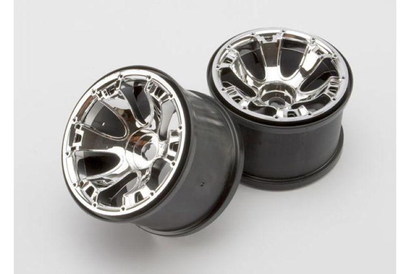Wheels, Geode 3.8" (chrome) (2) (use with beadlock-style sidewall protectors, part #5665, 5666, 566