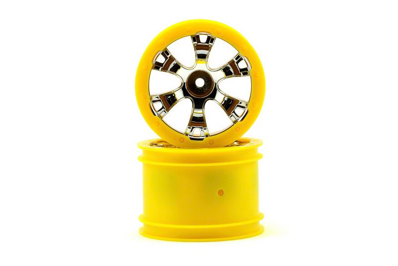 Traxxas 2.2" Geode Beadlock Style Wheels w/12mm Hex (Chrome/Yellow ) (2)