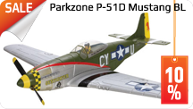 С 26 октября по 4 ноября в магазине Братья Райт скидка 10% на радиоуправляемый самолет Parkzone P-51D Mustang BL RTF