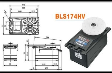 Сервомашинка цифровая Futaba BLS174HV Brushless Servo (металл, 7.4V, 9.6кг/см, 0.09сек)