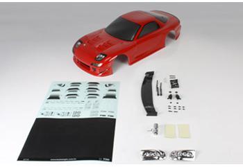 Кузов туринг/дрифт 1/10 с аксессуарами - E4D RX7 (красный) окрашен