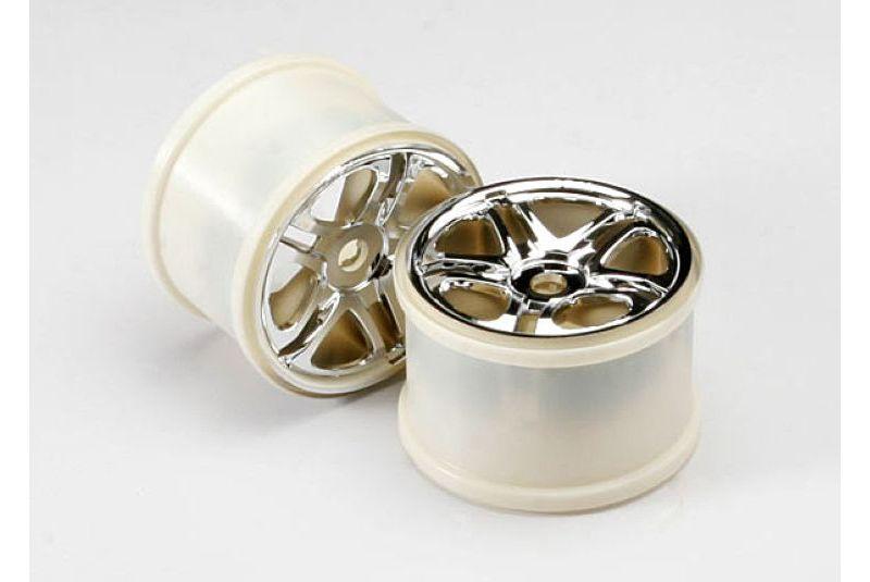 Wheels, SS (split spoke) 3.8" (chrome) (2) (use with 17mm splined wheel hubs - nuts, part #5353X) (