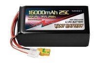 Аккумулятор LiPo Vant - 22.2V 16000mAh 25C 6S soft case battery and XT90-S plug Tattu аналог