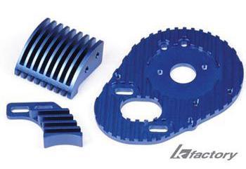 B4/T4 Alum. Motor Plate & Cooling Set BLUE