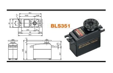 Сервомашинка цифровая Futaba BLS351 Brushless Servo (металл, 12.2кг/см, 0.16сек)