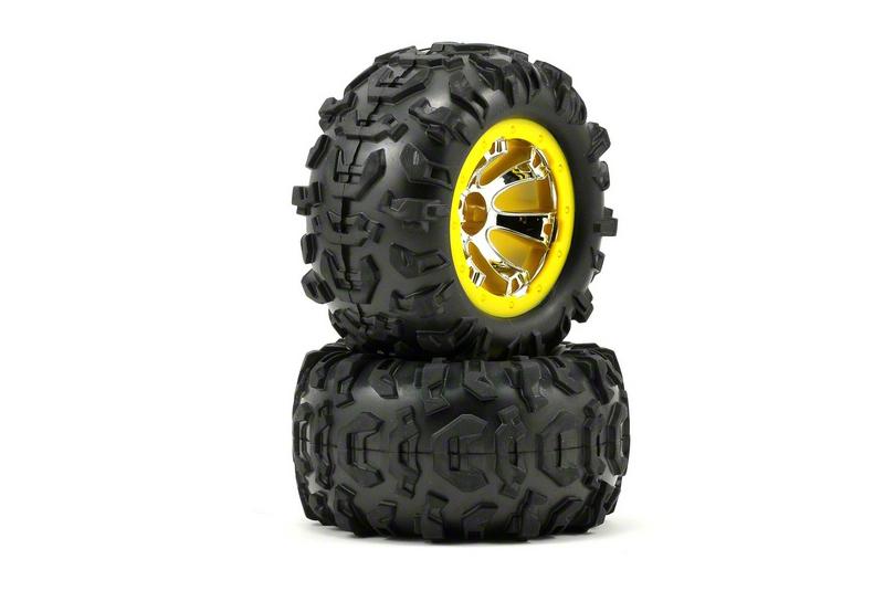 Traxxas Pre-Mounted Canyon AT Tires w/Geode Beadlock Style Wheels (Chrome/Yellow) (2)