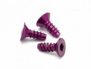 ALUMINIUM TP FLAT HEAD SCREW 3 X 8MM (HEX SOCKET/PURPLE/5PC)