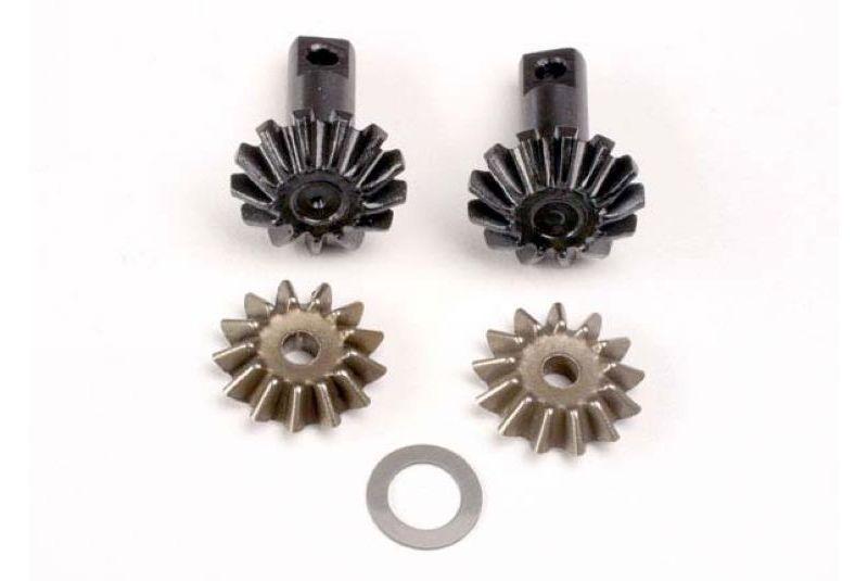 Diff gear set: 13-T output gear shafts (2)/ 13-T spider gears (2)/ spider shaft (1)/ 6x10x0.5mm Tefl