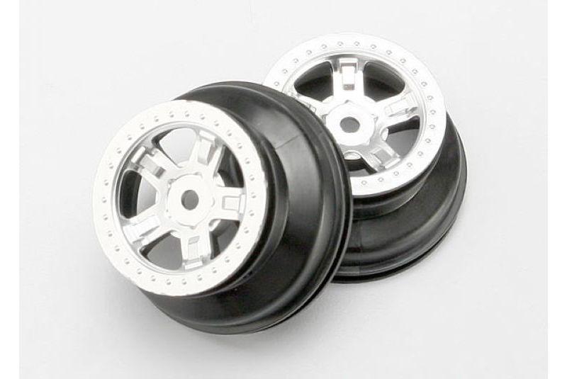 Wheels, SCT satin chrome, beadlock style, dual profile (1.8-#34  outer, 1.4-#34  inner) (2)