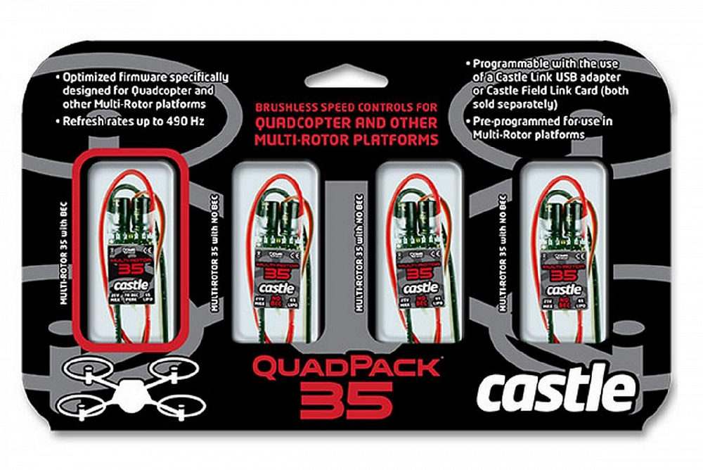 Набор регуляторов оборотов QuadPack 35, 35AMP Multi-Rotor (4) Pack