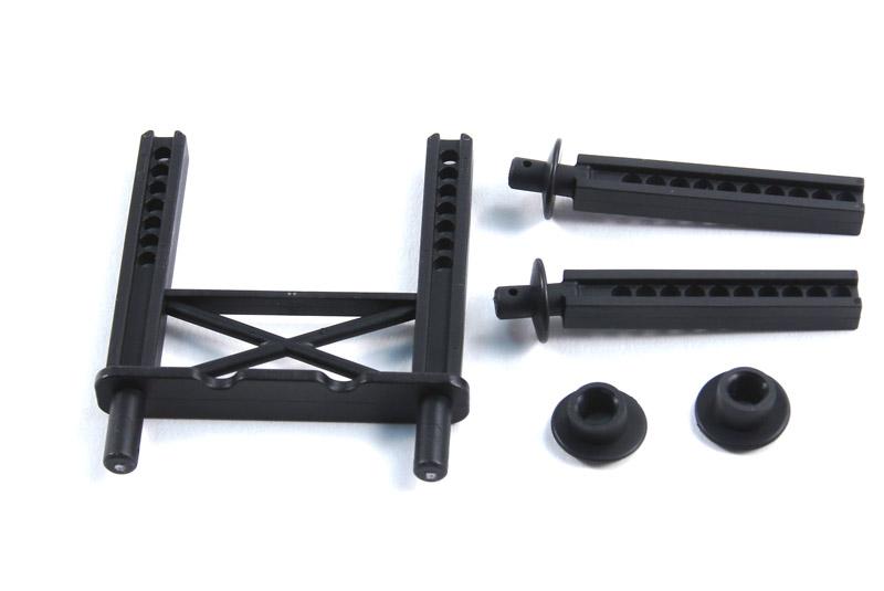  Body mount, rear/ body mount posts, front (2)/ body washer, rear (2) (for Mustang body)