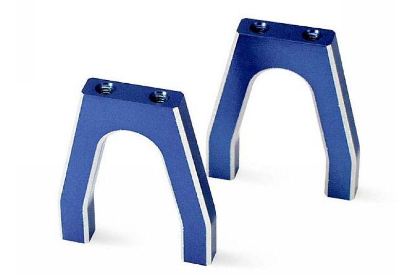 Servo mounts, throttle/ brake (machined aluminum) (blue) (f-r)/ machine screws (8)
