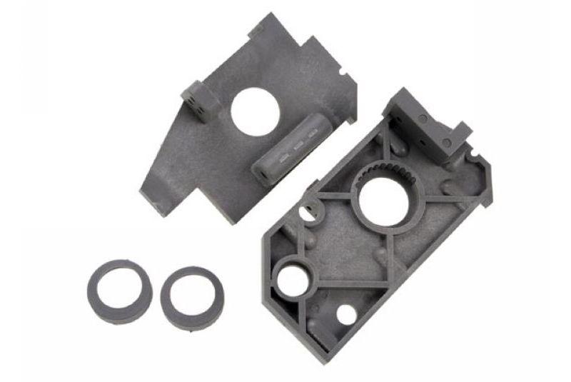 Side plates, rear (l-r) (grey) / belt tension cams (2) (grey)