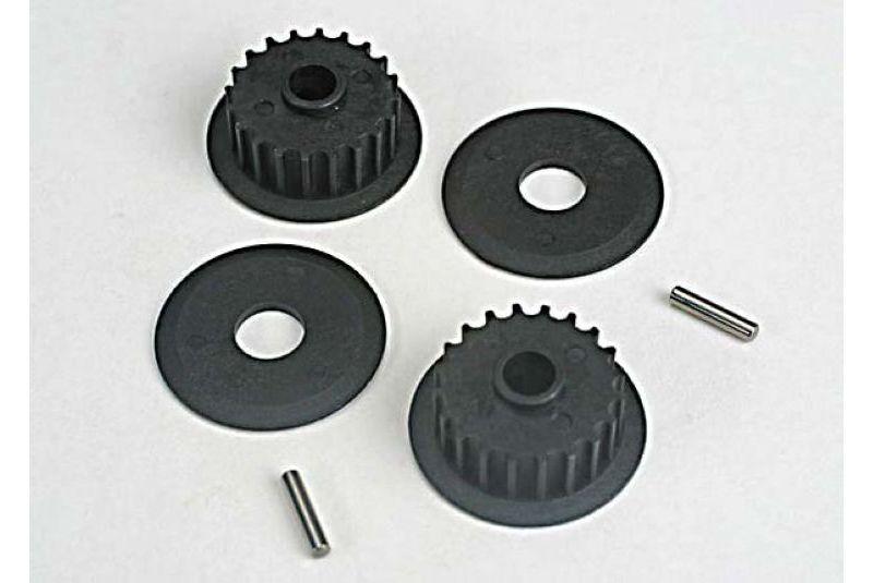 Pulleys, 20-groove (middle) (2)/flanges (2)/ axle pins (2)