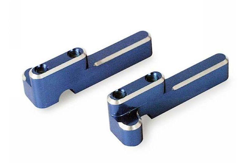 Servo mounts, steering/ shift (machined aluminum) (blue) (f-r)/ machine screws (8)